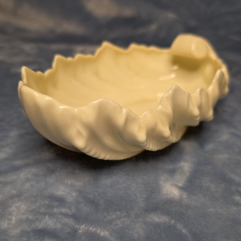 Lenox Ivory Porcelain Freeform Leaf Shell Dish Made in USA